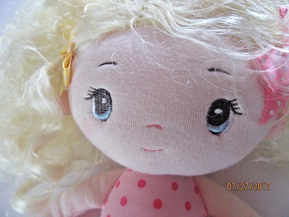 Aurora Toy Doll Plush Stuffed Blond Hair in Pink Dress Cutie Curls Olivia