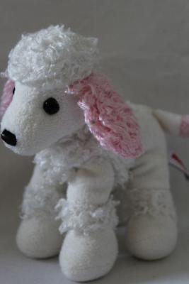 AURORA Soft Stuffed Mini POODLE DOG / PUPPY Plush/Toy White/Pink 7