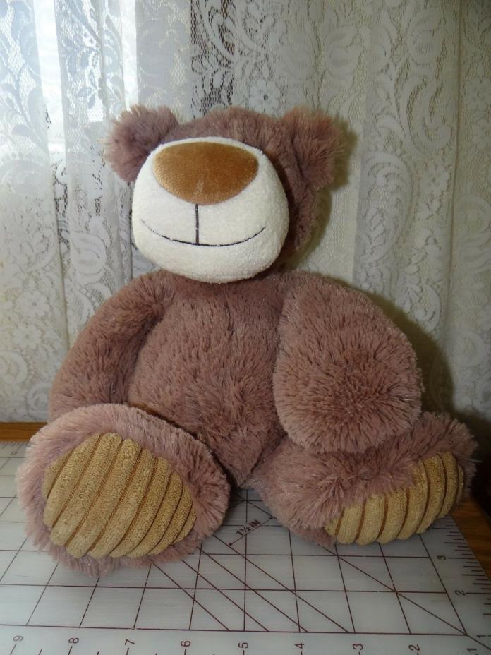 Aurora MOCHA Teddy Bear BIG FACE Plush  Stuffed Animal corduroy foot pads 2015