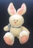 Fun Farm Dakin VTG Bunny Rabbit 1985 Blue Bow Pink Ears Paws Plush 20
