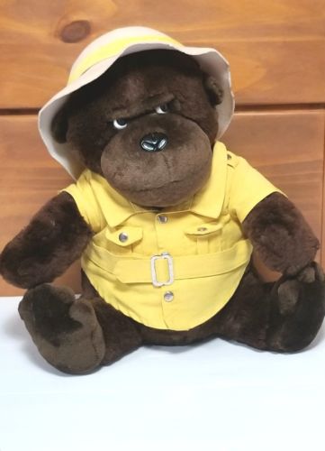 Dakin Gorilla Brown Yellow Shirt Safari Bucket Hat Fun Farm Plush Vintage 1987