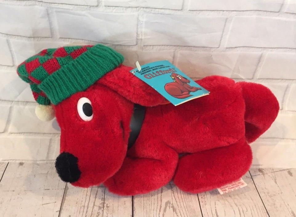 DAKIN Clifford the Big Red Dog Plush with Striped Hat Holiday New with Tags