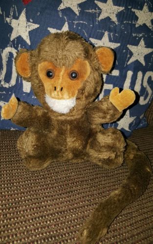 Vintage 1973 Dakin Brown Monkey Ape Plush With Bendable Tail