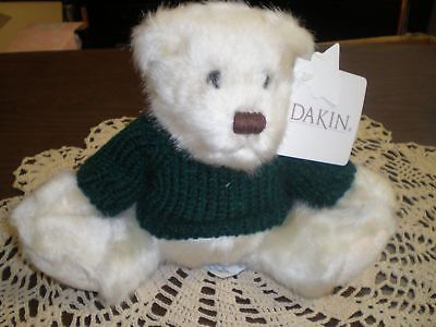 Dakin bean bag Bear William in sweater New Old Stock with tags