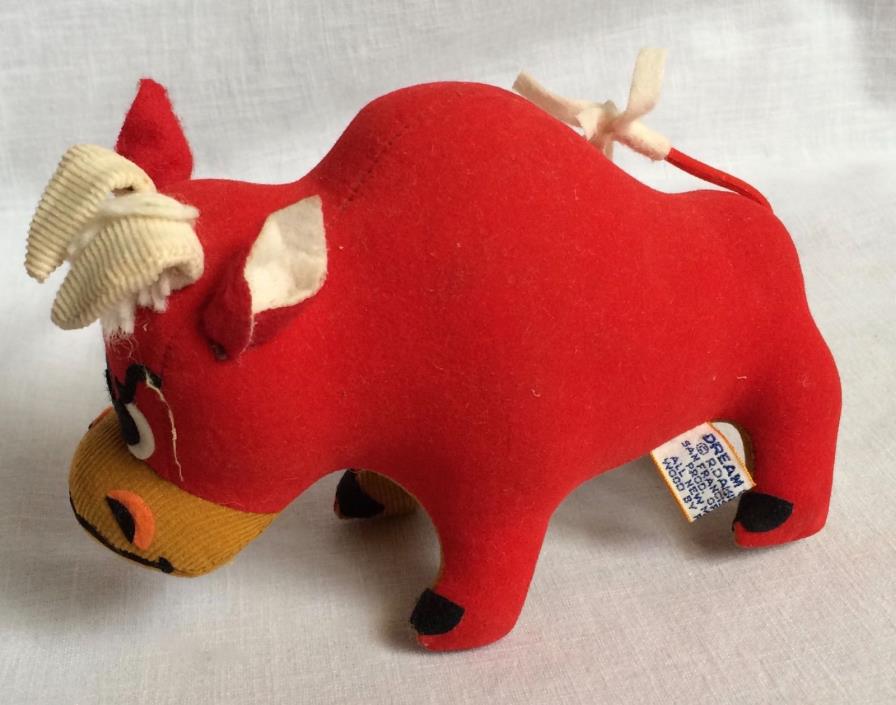 R Dakin Dream Pets Tabasco the Bull Sawdust Stuffed Vintage