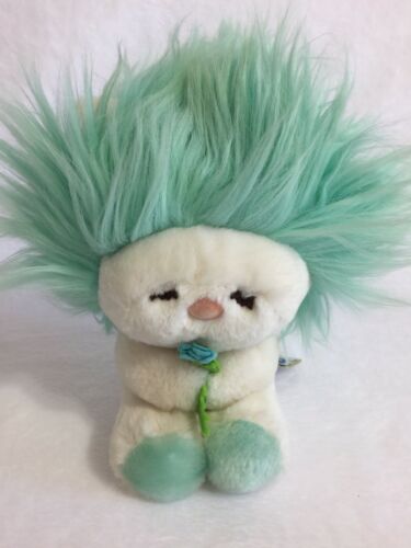 Vintage Dakin Frou Frou Nature Babies White Mint Green Aqua Blue Flower 7