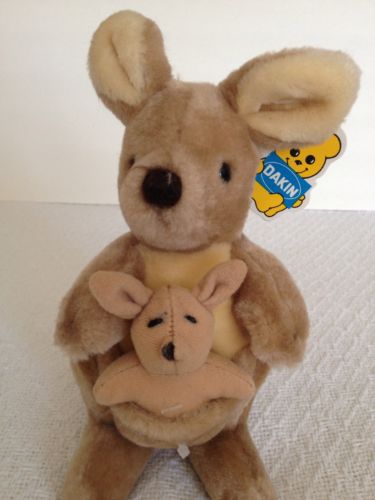 Dakin Kora Kangaroo Vtg Plush 1985 Baby In Pouch Nature Babies Roo Toy Joey