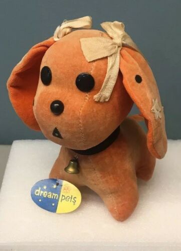 Vintage Dakin Dream Pet Dog Wendy Orange Saw Dust Stuffed Animal