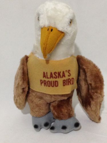 Vintage 1980 Dakin Bald Eagle Stuffed Plush Animal 11 IN High Standing