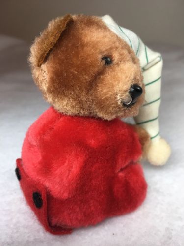 Vintage 1984/ Dakin Mini Teddy Bear Christmas Korea Pajamas Hugger Feature