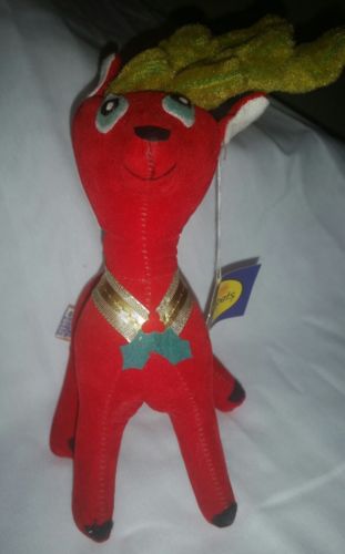 Vintage Dream Pets RED VELVET REINDEER by Dakin Made in Japan with Tag Comet