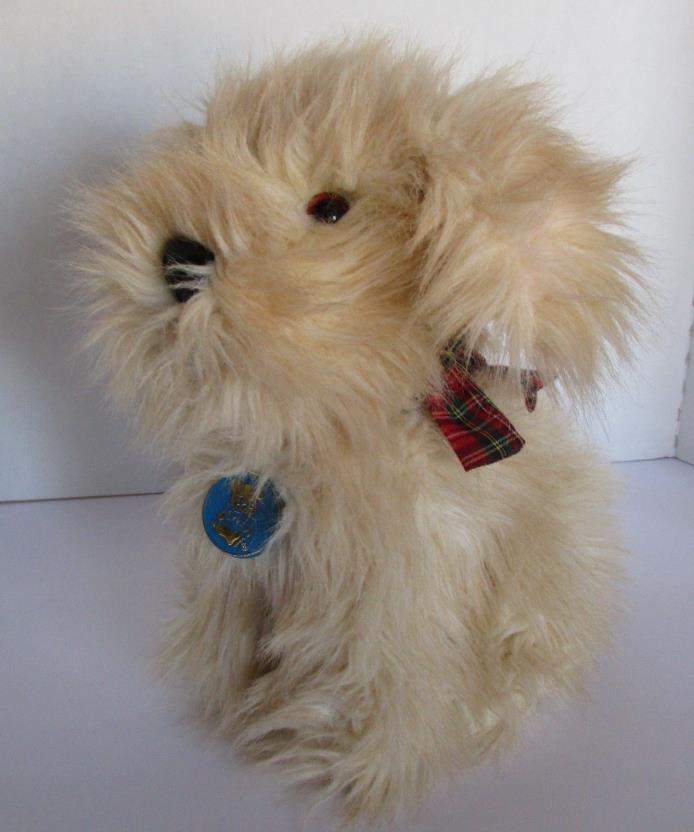 Plush Vintage Dakin Terrier Scottish Dog Plaid Bow Tan 12