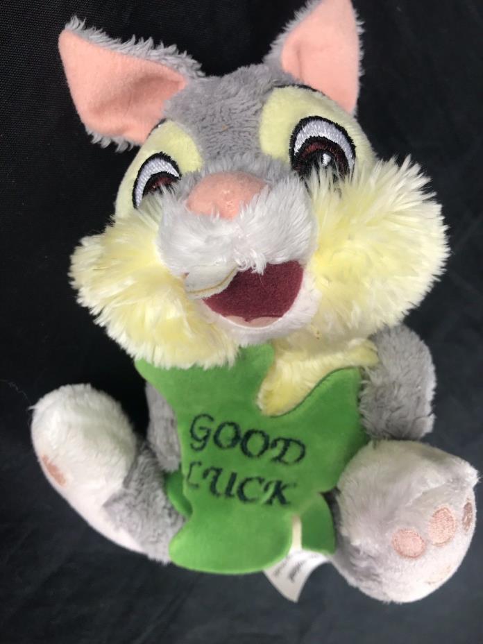 Disney Parks THUMPER Plush Rabbit Bunny Bambi Stuffed Animal Toy Good Luck Clove