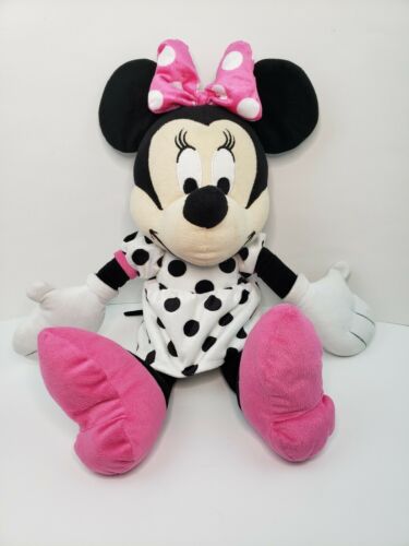 Disney Store Minnie Mouse Plush Doll Medium 18 inches Polka Dot Bow Tie