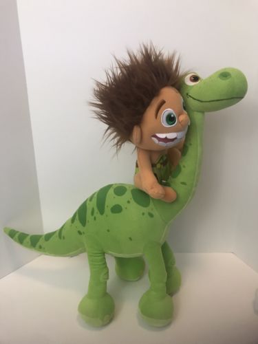 Disney The Good Dinosaur Movie Green Arlo & Talking Spot Plush Stuffed Toy Lot