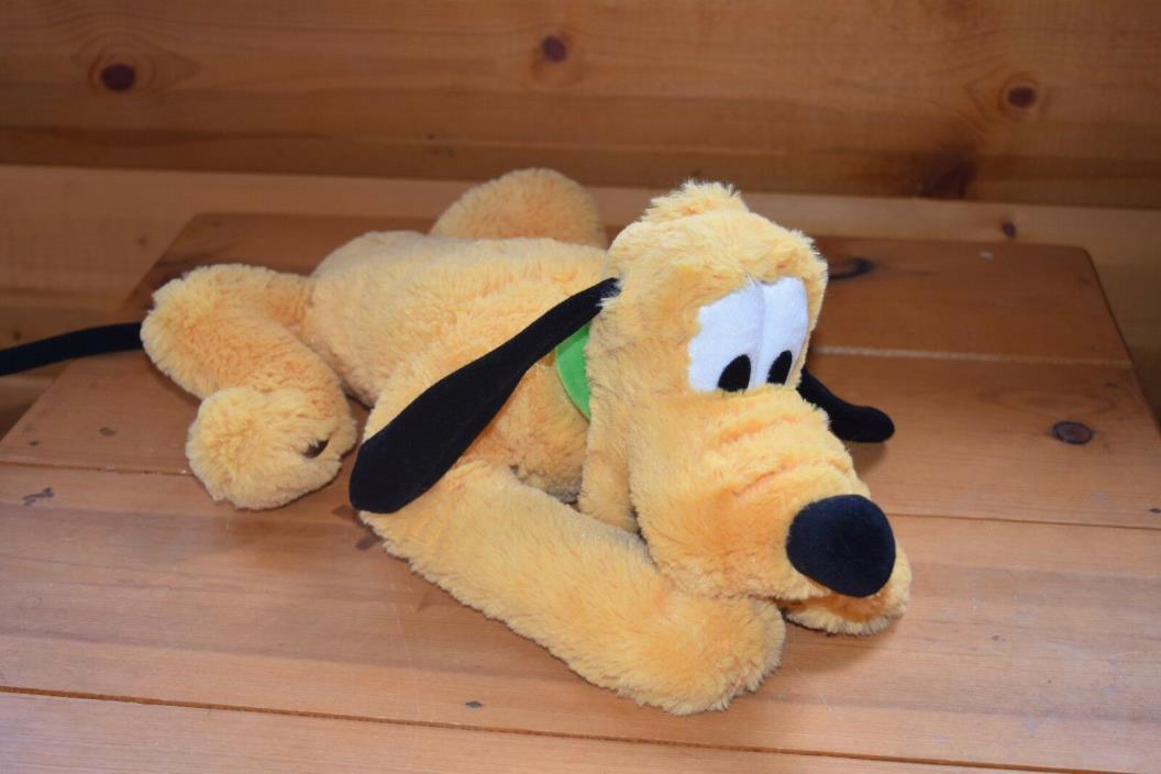 Disney Parks Authentic Original Plush PLUTO Dog Green Collar Mickey Mouse 15