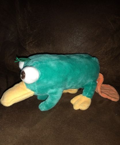 Disney Store Plush Phineas & Ferb Toy Perry Bean Bag Platypus Stuffed Animal 8