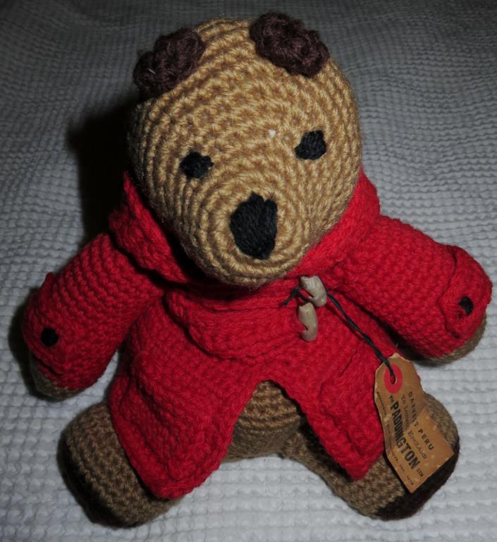 Rare Paddington Bear By Eden Toys 1975 Darkest Peru Plush Knit Red Hoodie Pooh?