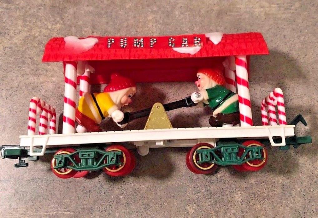 Vintage1986 New Bright Holiday Time Express LTD Train Pump car with elves