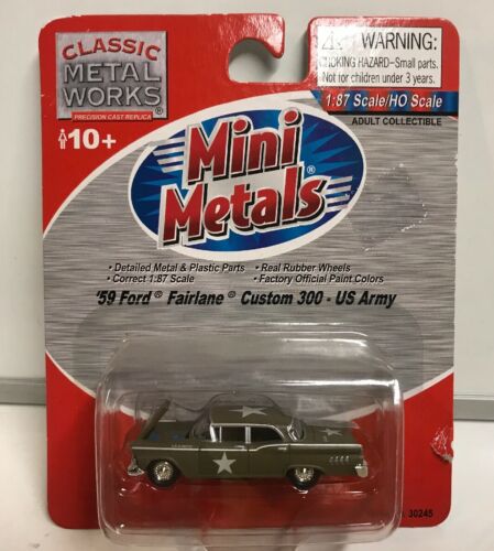 Mini Metals HO Scale US Army '59 Ford Fairlane Custom 300 #30245 , New
