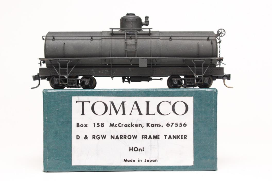 BRASS HON3 TOMALCO SINGLE DOME TANK CAR D&RGW NARROW FRAME DENVER RIO GRAND WEST
