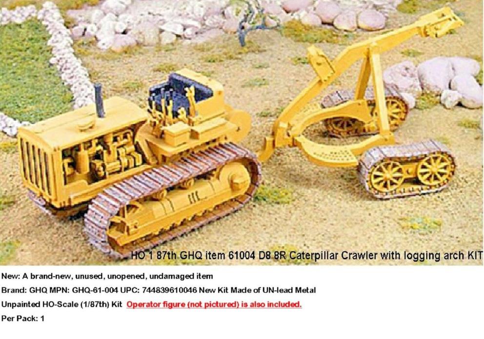 TRACTOR WITH LOGGING ARCH & OPERATOR HO SCALE KIT - GHQ 610041940's D8 8R