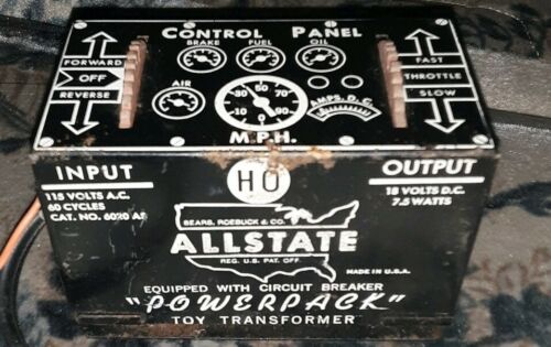 VINTAGE ALLSTATE HO MODEL TRAIN POWER PACK AC HOBBY TRANSFORMER