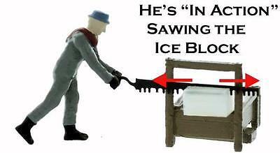 ICE DOCK Hand....SAWING ICE BLOCKS, HO scale comes Painted with Ice Blocks, SET