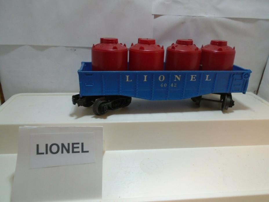 Lionel model railroading Gondola Car blue with red containers