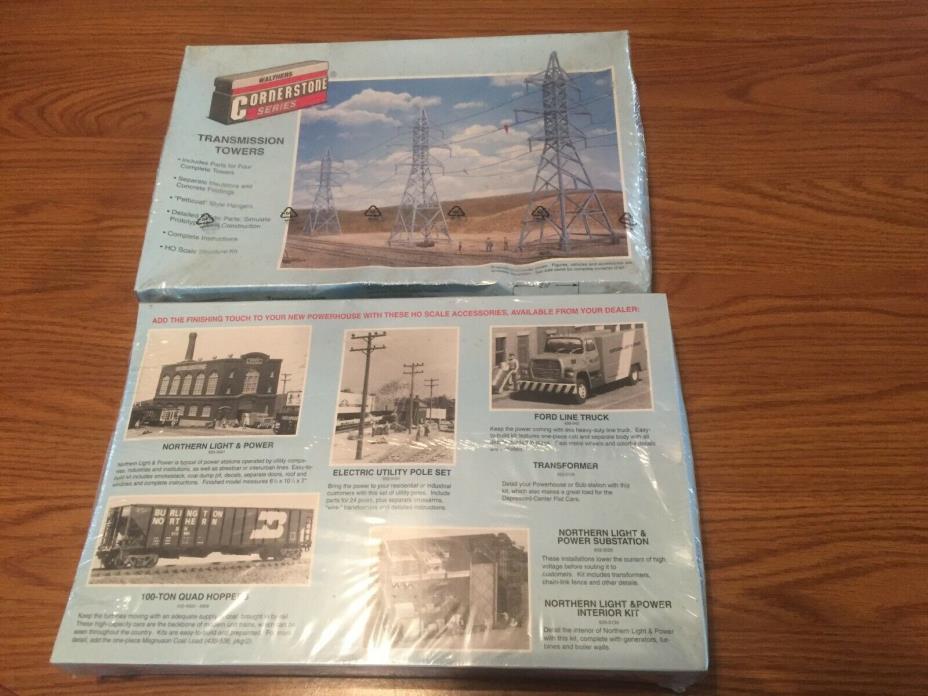 (2) Walthers Cornerstone 933-3121 -Transmission Towers Building Kits - HO / 1:87