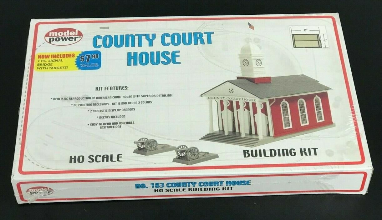 Model Power 183 HO Scale County Court House With Cannons Building Kit NEW SEALED