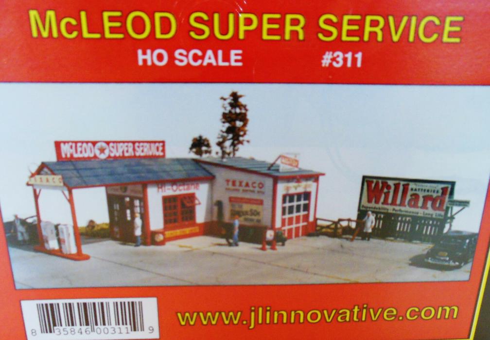 McLEOD SUPER GAS STATION HO-SCALE LASER CUT KIT #311- JL INNOVATIVE DESIGN