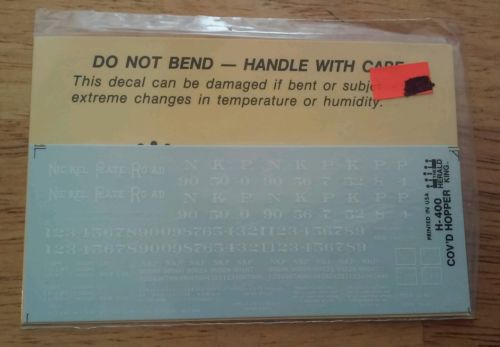 Herald King HO decals H-400 white lettering for Nickel Plate Road covered hopper