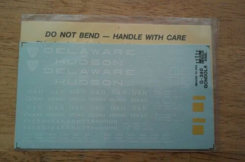 Herald King HO decals G-340 Delaware & Hudson white lettering for gondola