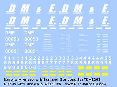 Dakota Minnesota & Eastern DME Gon Gondola Decals HO Scale DME Custom