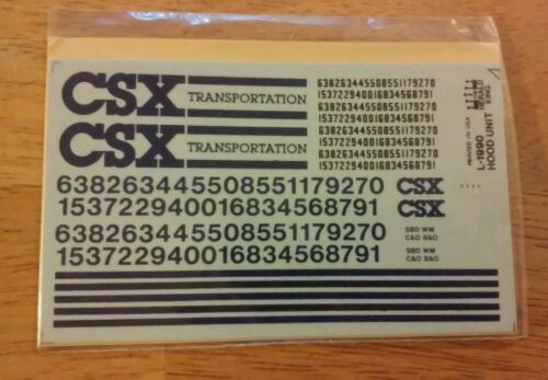 Herald King HO decals L-1990 CSX dark blue letters for 1986 Diesel locomotive