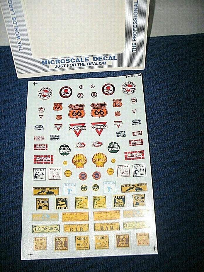 MICROSCALE DECAL #87-422 30'S & 40'S COMMERCIAL SIGNS MODEL RAILROADS TOYS