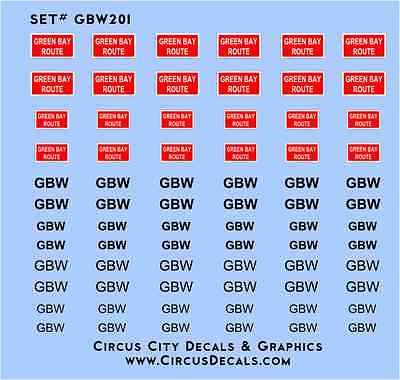 Green Bay & Western GBW Decals HO Scale Custom