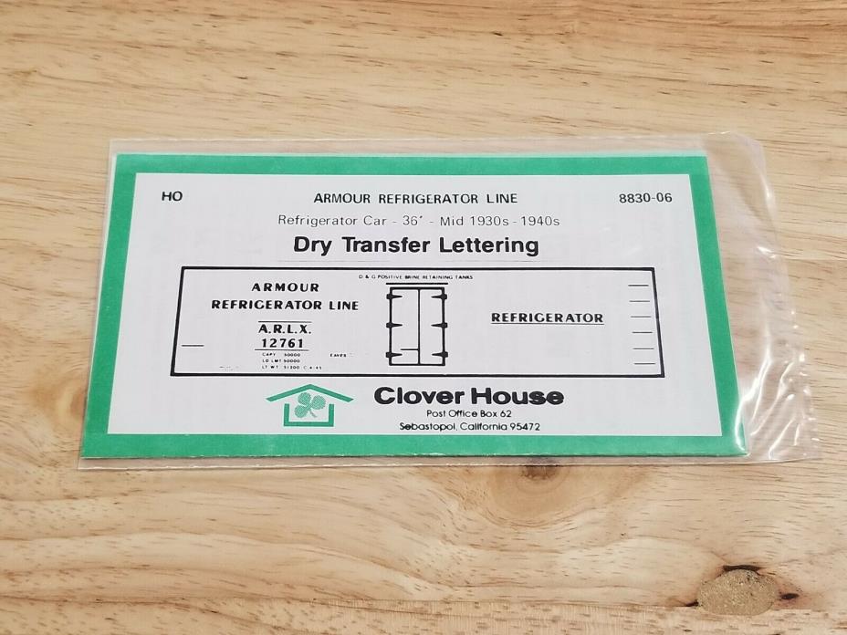 Clover House Armour Refrigerator Line HO Dry Transfer 8830-06