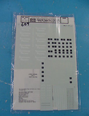 #609 HO SCALE MICROSCALE DECALS 87-227 S.P. CABOOSES (SEE PIC, SHEET INCOMPLETE)