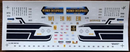 A-LINE HO #50164 Werner Enterprises 53' Trailer & Tractor Decals