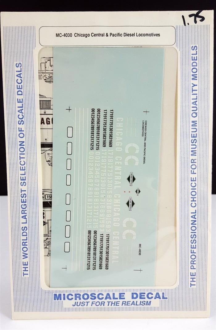 Microscale Decal MC-4030 Chicago Central & Pacific Diesel Locomotives HO Scale