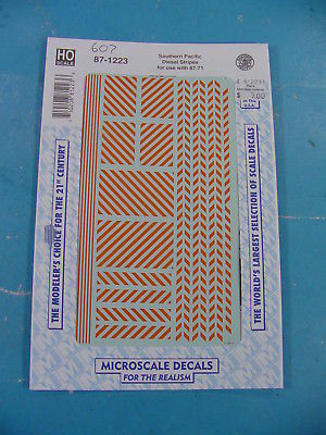 #607 HO SCALE MICROSCALE DECALS 87-1223 S.P. DIESEL STRIPES FOR USE W/ 87-91