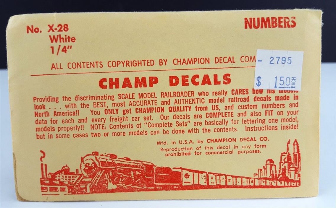 Champ Decals X-28 White 1/4