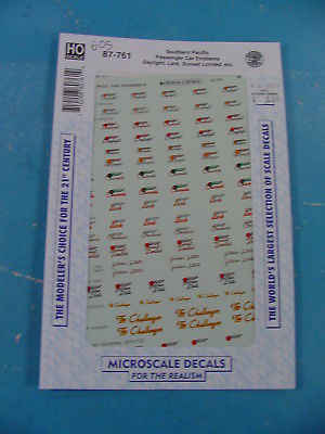 #605 HO SCALE MICROSCALE DECALS 87-761 S.P. PASS. CARS EMBLEMS DAYLIGHT LARK ECT