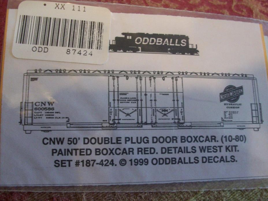 Oddballs Decals Chicago Northwestern 50' Plug Door Boxcar CNW Decal Set 187-424