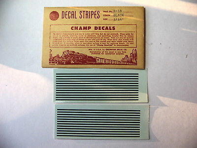 CHAMP DECALS BLACK STRIPES No. S-18 3/64