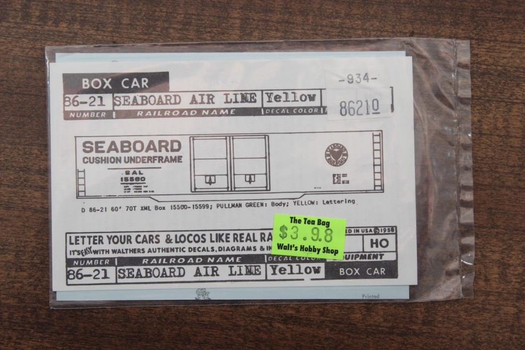 SAL Seaboard Air Line box car decals HO scale