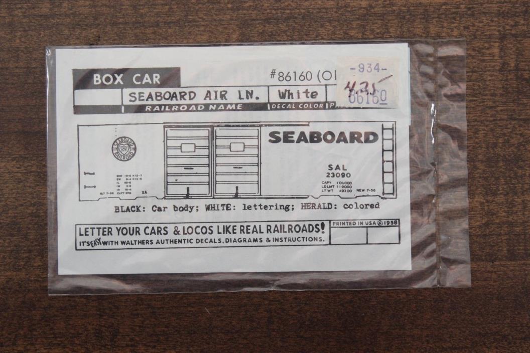 SAL Seaboard AIr Line box car decals HO scale