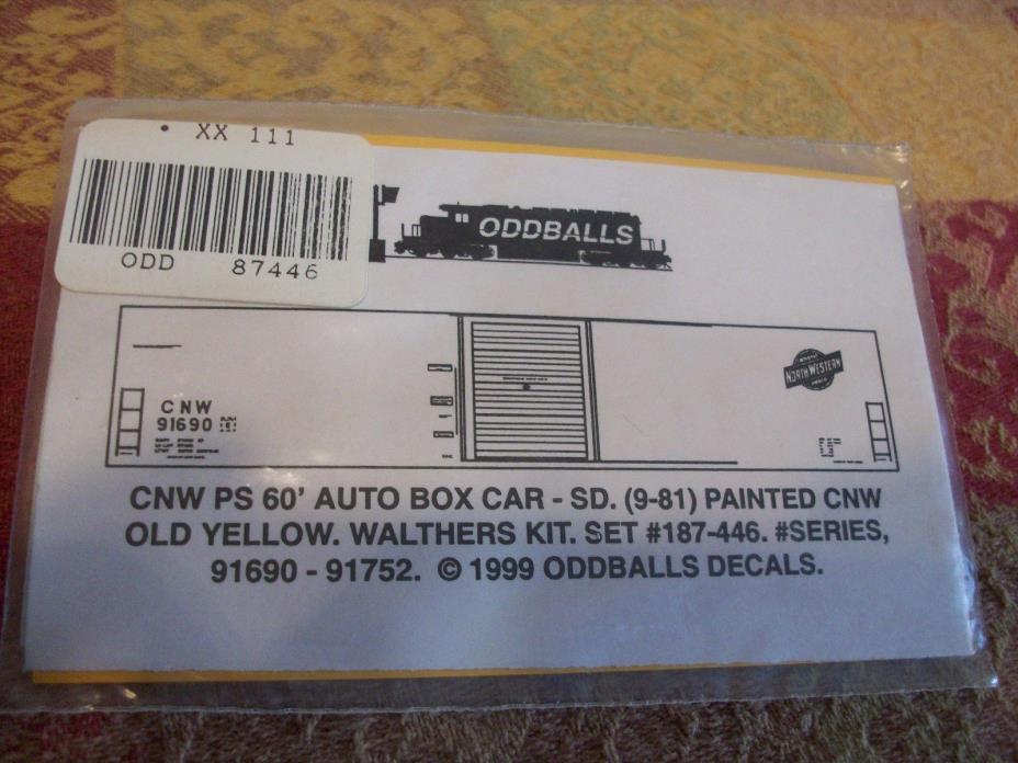 Oddballs Decals Chicago Northwestern Auto Box Car CNW Decal Set